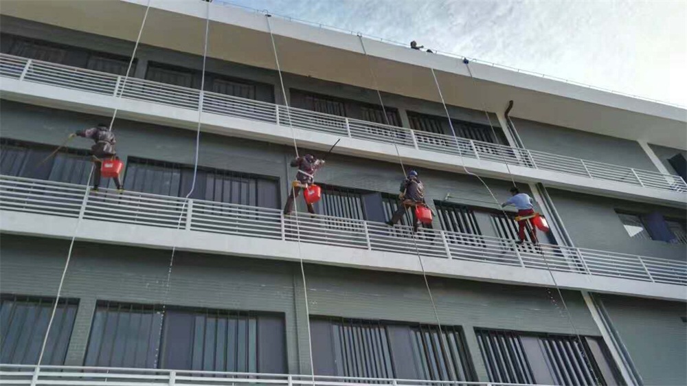 萝岗绿地城小学外墙清洗